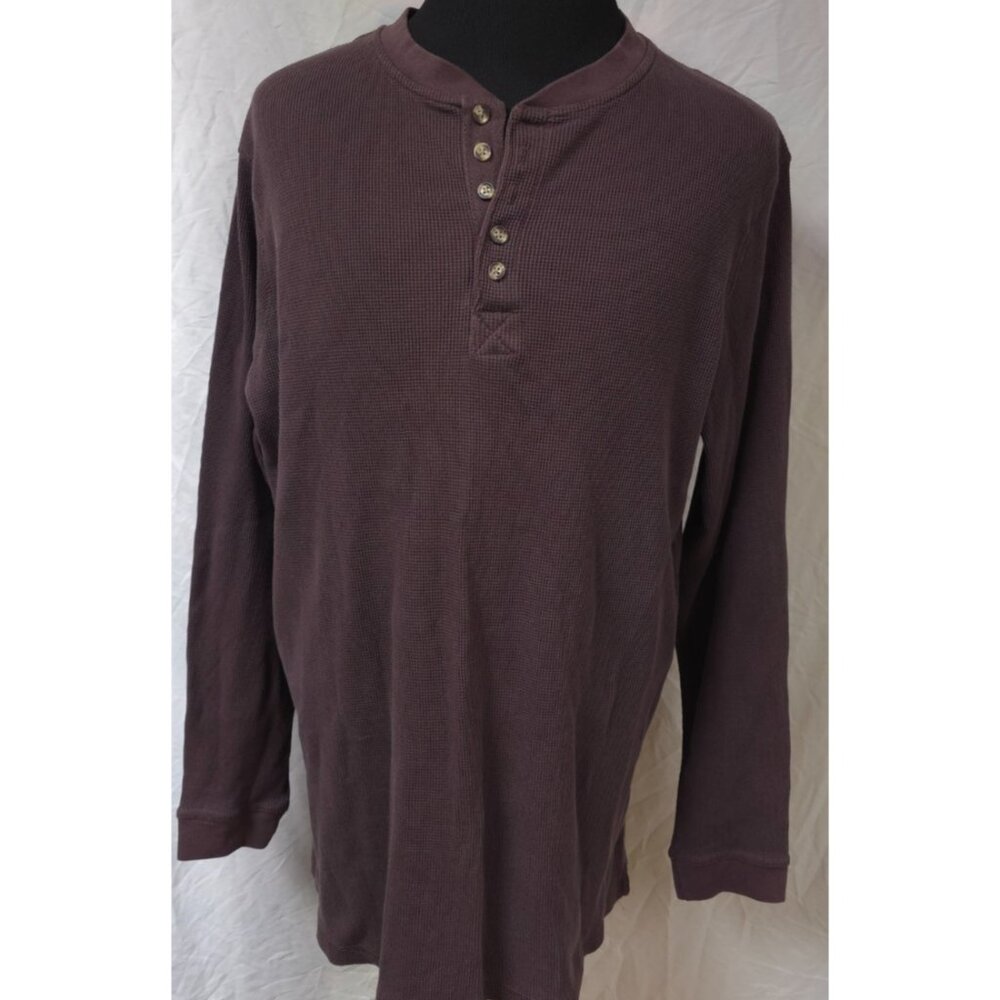 KingSize Mens 3XLT Purple Waffle Thermal Cotton Blend Outdoors Big Henley Shirt